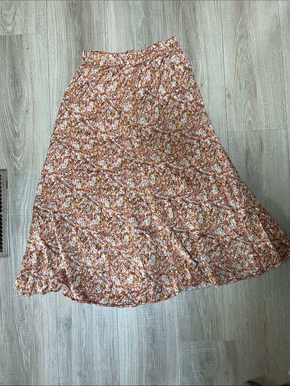 ESQUALO Rust and Pink Midi Skirt